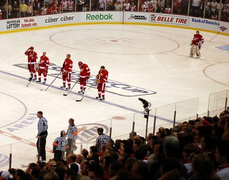 Detroit Red Wings starting lineup for game 1 of the 2009 Stanley Cup Finals