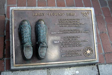 Boston Faneuil Hall Larry Bird plaque.