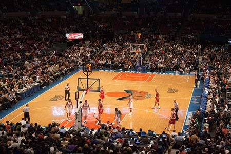 NBA game in the Madison Square Garden, NYC.