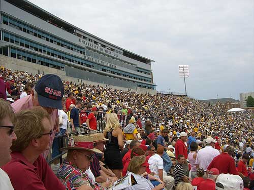 Fans in the west stands.