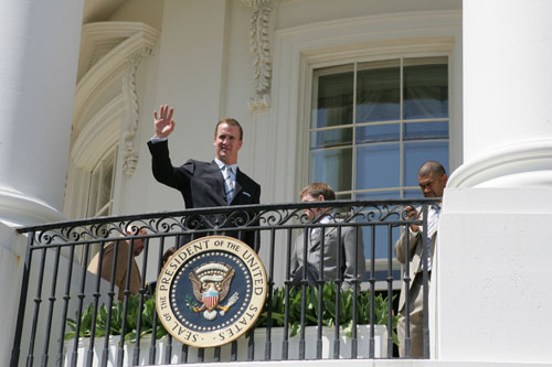 peyton manning at white house after superbowl XLI
