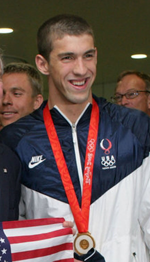 Michael Phelps at the 2008 Beijing Olympics.
