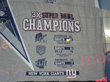 Super Bowl Champions New York Giants.