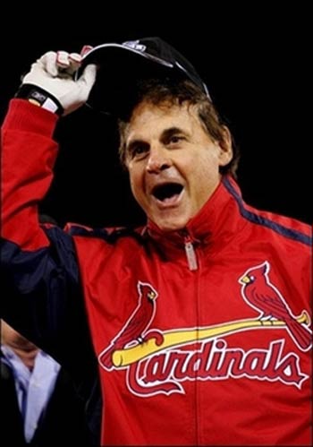 Tony Larussa wears a BIG world series winning smile.